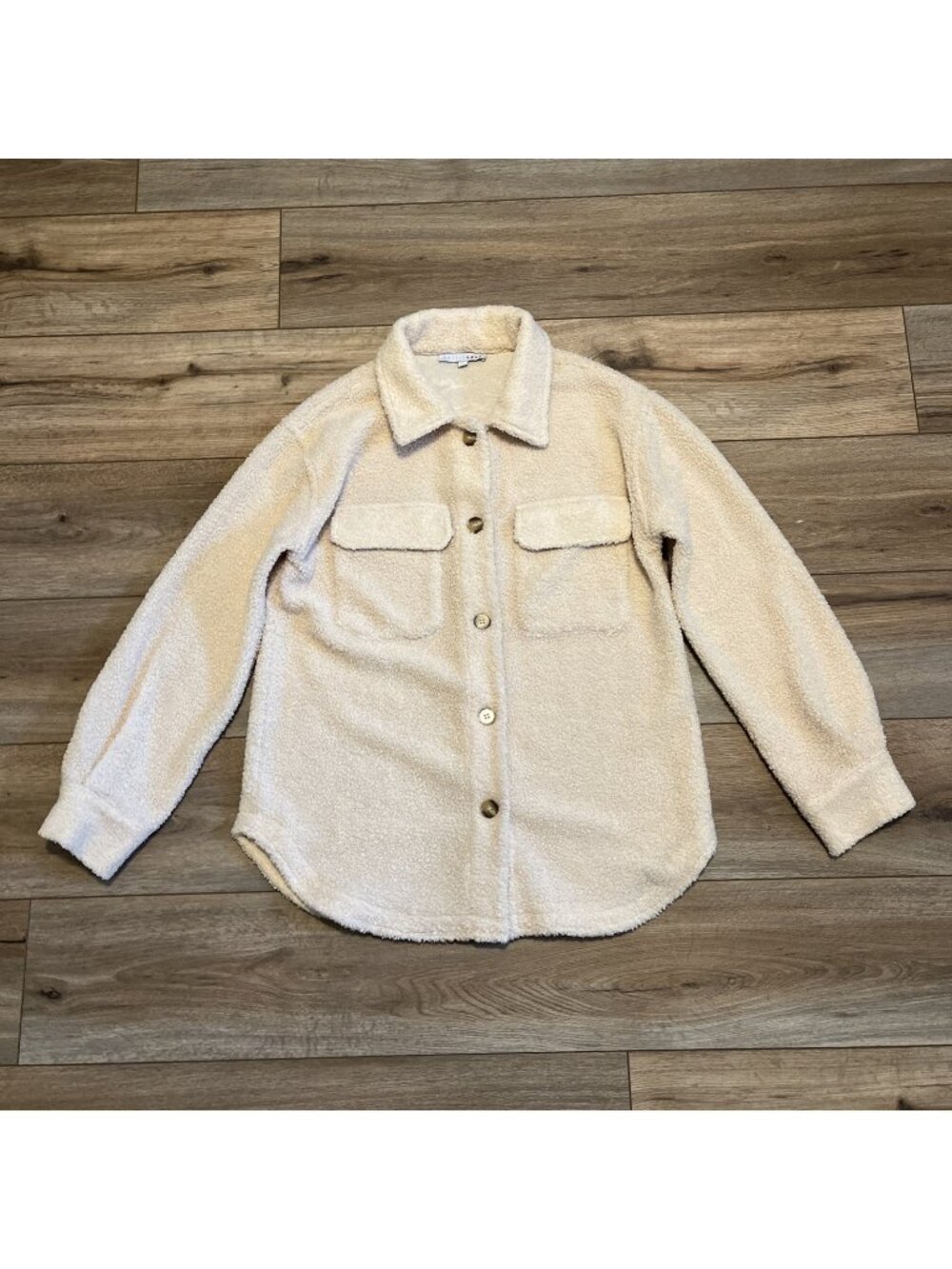 Baltic Born Sherpa Button Up Shacket SZ Small Faux Shearling Cream Jayden Jacket